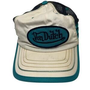 Vintage Y2K Von Dutch Teal Trucker Hat